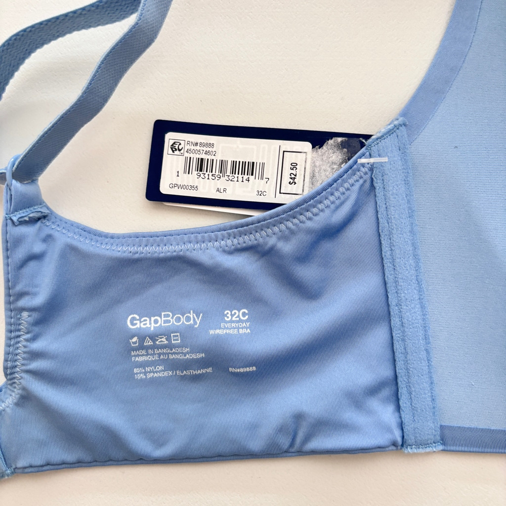 GAP GapBody Women's 32C Blue Everyday Essentials Wireless Bra NWT - Picture 7 of 7